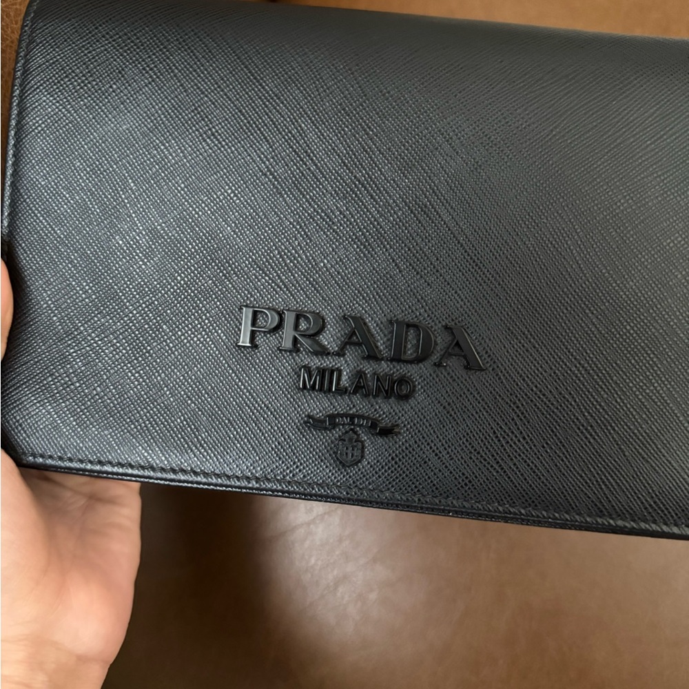 Prada Black Saffiano Leather Shoulder (Crossbody) Bag - Picture 6 of 6
